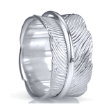 TERRA - Leaf Sterling Silver - MeditationRing (Spinner Ring)
