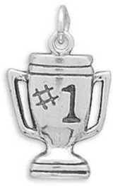 Image of #1 Trophy Charm 925 Sterling Silver