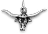 Image of (C) Longhorn Charm 925 Sterling Silver