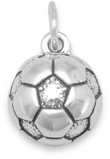 Image of (C) Soccer Ball Charm 925 Sterling Silver
