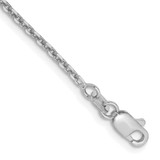 Image of 10" 14K White Gold 1.65mm Solid Shiny-Cut Cable Chain Anklet