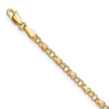 Image of 10" 14K Yellow & Rose Gold Xs & Hearts Anklet