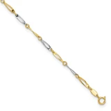 Image of 10" 14K Yellow & White Gold Polished Link Anklet