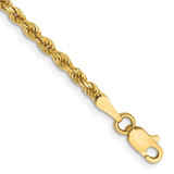 Image of 10" 14K Yellow Gold 2.25mm Shiny-Cut Rope with Lobster Clasp Chain Anklet