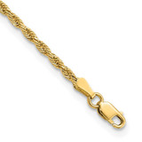 Image of 10" 14K Yellow Gold 2mm Shiny-Cut Rope Chain Anklet