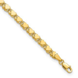 Image of 10" 14K Yellow Gold Polished Double-Sided Heart Anklet