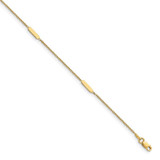 Image of 10"+1" 14K Yellow Gold Polished Flat Stations Anklet