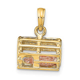 Image of 10k Rose & Yellow Gold Lobster Trap w/Moveable Lobster Pendant 10K9135