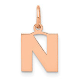 Image of 10K Rose Gold Letter N Initial Charm 10XNA1337R/N