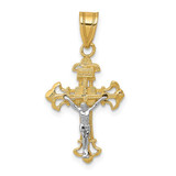 Image of 10K Two-tone Gold INRI Crucifix Pendant 10D3675