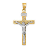 Image of 10K Two-tone Gold INRI Crucifix Pendant 10M2595
