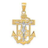 Image of 10K Two-tone Gold Mariners Crucifix Pendant 10K2209