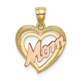 Image of 10K Two-tone Gold MOM Heart Pendant