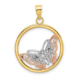 Image of 10K Two-tone Gold w/White Rhodium Butterfly Pendant