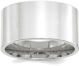 Image of 10K White Gold 12mm Standard Flat Comfort Fit Band Ring