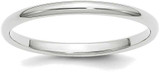 Image of 10K White Gold 2mm Half Round Band Ring