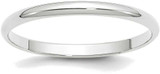 Image of 10K White Gold 2mm Lightweight Half Round Band Ring
