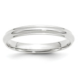 Image of 10K White Gold 3mm Half Round with Edge Band Ring