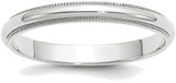 Image of 10K White Gold 3mm Milgrain Half Round Band Ring