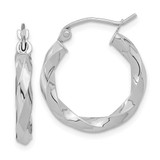 Image of 21.42mm 10k White Gold 3mm Twisted Hoop Earrings 10TC401W