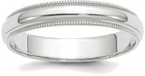 Image of 10K White Gold 4mm Milgrain Half Round Band Ring