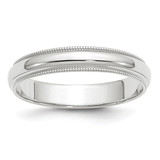 Image of 10K White Gold 4mm Milgrain Half Round Band Ring