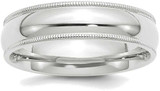 Image of 10K White Gold 6mm Milgrain Comfort Fit Band Ring