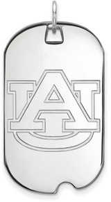 Image of 10K White Gold Auburn University Large Dog Tag by LogoArt
