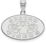Image of 10K White Gold Auburn University Medium Pendant by LogoArt (1W045AU)