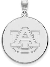 Image of 10K White Gold Auburn University XL Disc Pendant by LogoArt