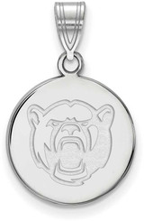 Image of 10K White Gold Baylor University Medium Disc Pendant by LogoArt (1W045BU)