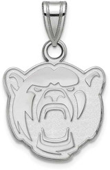 Image of 10K White Gold Baylor University Small Pendant by LogoArt (1W023BU)