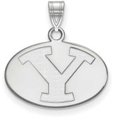 Image of 10K White Gold Brigham Young University Small Pendant by LogoArt (1W001BYU)