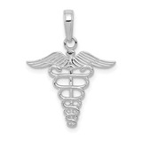 Image of 10k White Gold Caduceus Pendant