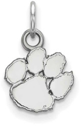 Image of 10K White Gold Clemson University X-Small Pendant by LogoArt (1W001CU)