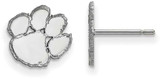 Image of 10K White Gold Clemson University X-Small Post Earrings by LogoArt
