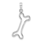 Image of 10k White Gold Cut-Out & Polished Dog Bone Pendant