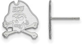 Image of 10K White Gold East Carolina University Small Post Earrings by LogoArt 1W009ECU