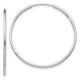 Image of 37mm 10k White Gold Endless Hoop Earrings 10T978