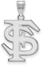 Image of 10K White Gold Florida State University Large Pendant by LogoArt (1W004FSU)