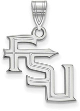 Image of 10K White Gold Florida State University Medium Pendant by LogoArt (1W060FSU)
