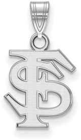 Image of 10K White Gold Florida State University Small Pendant by LogoArt (1W002FSU)