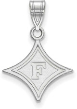 Image of 10K White Gold Furman University Medium Pendant by LogoArt (1W003FUU)