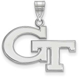 Image of 10K White Gold Georgia Institute of Technology Medium Pendant by LogoArt 1W003GT
