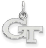 Image of 10K White Gold Georgia Institute of Technology X-Small Pendant LogoArt (1W001GT)