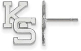 Image of 10K White Gold Kansas State University Small Post Earrings by LogoArt