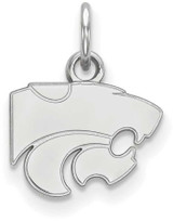 Image of 10K White Gold Kansas State University X-Small Pendant by LogoArt (1W001KSU)