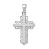 Image of 10k White Gold Lace Trim Cross Pendant