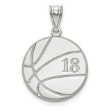 Image of 10k White Gold Lasered Basketball Number And Name Pendant