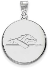 Image of 10K White Gold Longwood University Large Disc Pendant by LogoArt